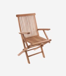 legno di teak, sedia pieghevole con braccioli 