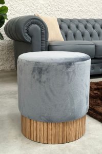 pouf in velluto blu