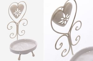 articoli in ferro bianco stile shabby, portasapone